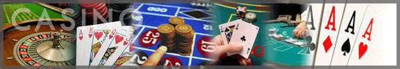 Collage of various casino cruise games, black jack, roulette and craps included.